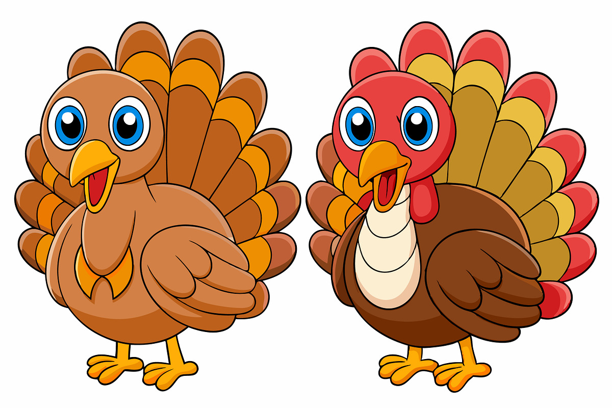 Colorful Cartoon Turkeys, an Animal Illustration by Imamul001 (Photo 1 of 2)