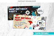 Nerf Birthday Invitation Ticket Temp, an Invitation Template by Snapybiz (Thumbnail 1 of 11)