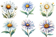 Watercolor Spring Daisy Flower Clipa, an Illustration by DreamPrint404 (Thumbnail 3 of 7)