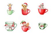 Cute Christmas Hot Cocoa Cup Clipart, an Illustration by SinaCreation (Thumbnail 3 of 7)