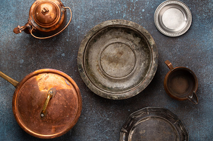 Vintage plates and bowls stock photo containing vintage and antique, a Food & Drink Photo by its_al_dente