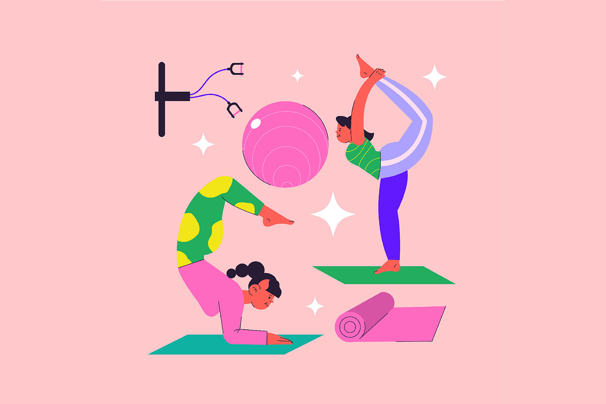 Pilates Asset Illustration, a Sport Illustration by graphicook
