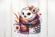 Boho Owl Sublimation Clipart, an Illustration by Watercolor design (Thumbnail 5 of 5)