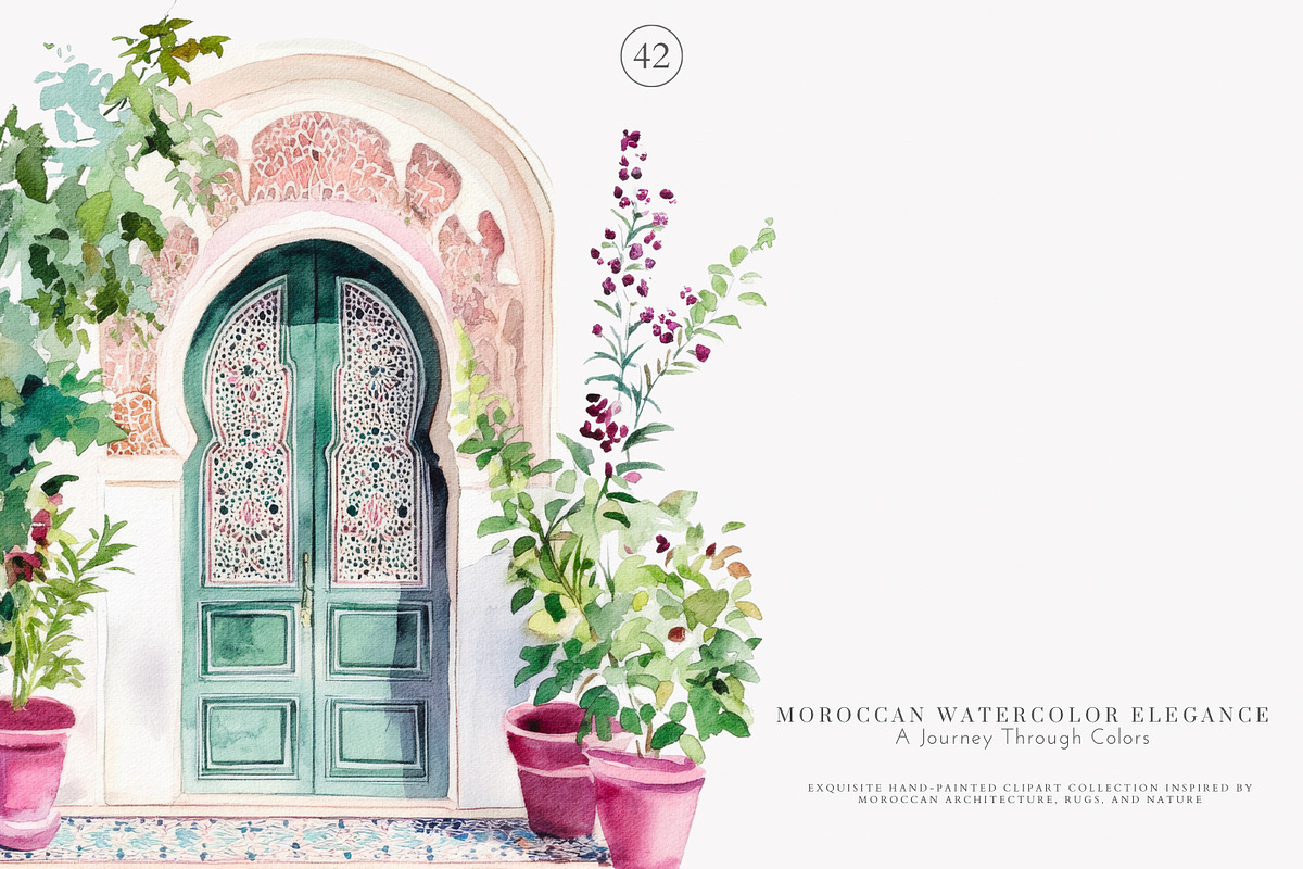 Moroccan decor watercolor clipart, a Decorative Illustration by Patishop Art (Photo 4 of 12)
