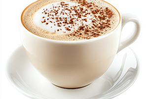 Realistic cappuccino coffee with lat, a Food & Drink Photo by Pixeness Studio