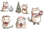 Christmas cat clipart, an Illustration by Designworld (Thumbnail 2 of 4)