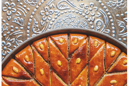 Oriental sweet baklava with nuts, a Food & Drink Photo by yanadjana