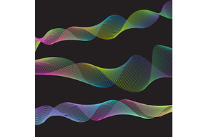 Colorful Gradient Wave Lines on, an Illustration by piter.goskov