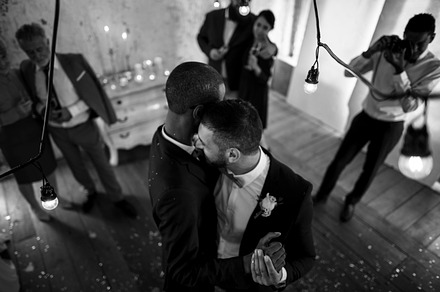Sweet gay couple featuring holding, occasion, and people, a Person Photo by rawpixel