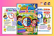 AM/PM Clock Challenge, a Stationery Template by Designmela01 (Thumbnail 3 of 6)