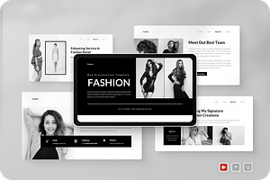 Black and White Fashion Powerpoint, a Presentation Template by Annora Studio
