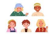 Happy kids. Boys & girls avatars set, a Person Illustration by Good Studio (Thumbnail 4 of 4)