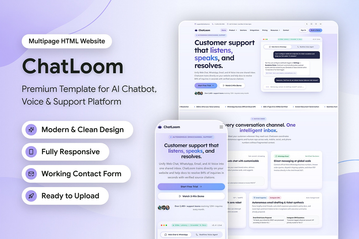 AI Chatbot HTML Website Template, a HTML Template by Brandify Studio