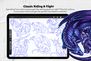 Dragon Rider Bases Procreate Stamps, a Brush Add-On by Selentaori Studio (Thumbnail 6 of 11)
