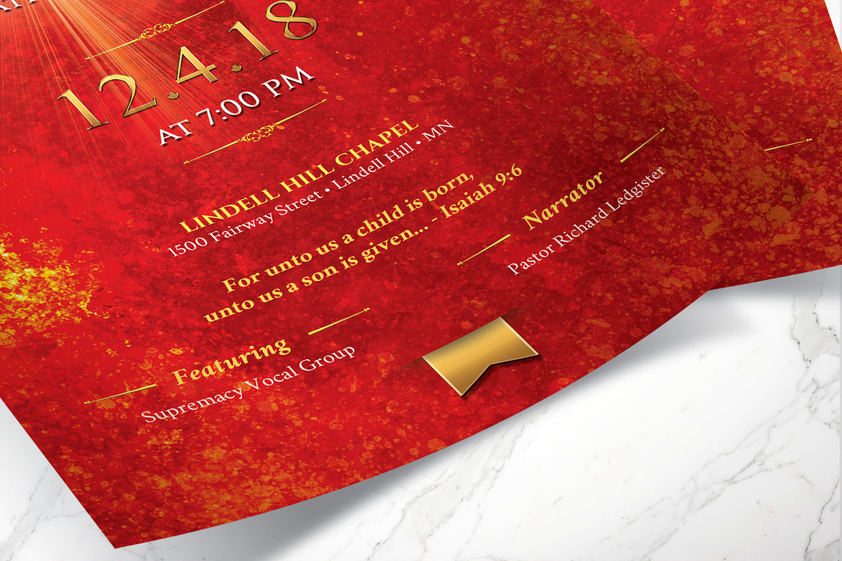 Christmas Concert Flyer Photoshop, a Flyer Template by Godserv Designs (Photo 6 of 9)