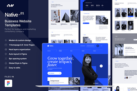 Native-Business Figma Web Template, a Landing Page Template by neuwebz