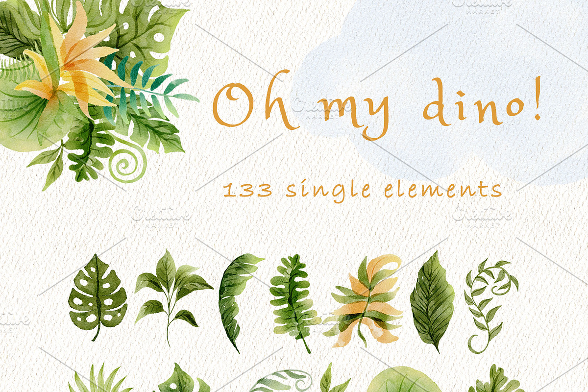 Baby dinosaur watercolour clipart, an Animal Illustration by heyiamalice (Photo 6 of 13)