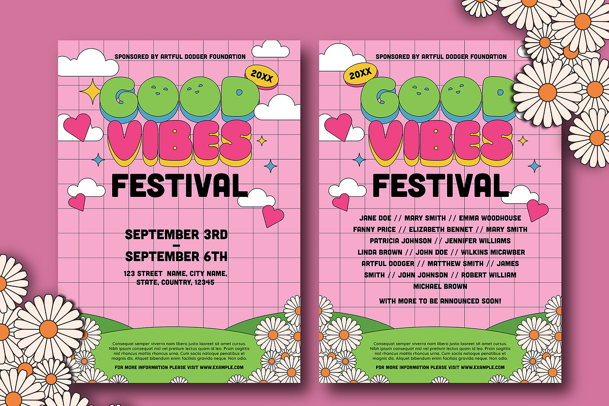 Pink Music Fesival Poster, a Poster Template by wavebreak