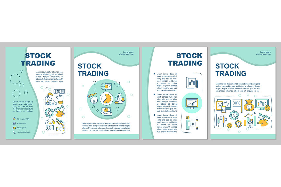 Stock trading brochure template, a Brochure Template by IMG Visuals