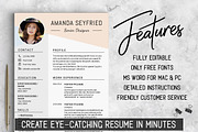 Feminine Resume Template / CV, a Resume Template by LevelUpResume (Thumbnail 2 of 5)