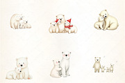 Winter Polar Bear Family Clipart, an Illustration by CrexoraLab (Thumbnail 2 of 5)