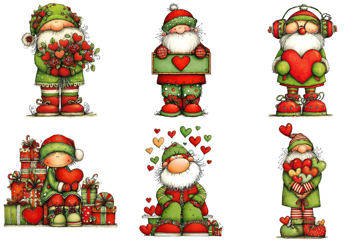 Quirky Valentine Santa Clipart, an Illustration by Craft Nest (Photo 7 of 8)