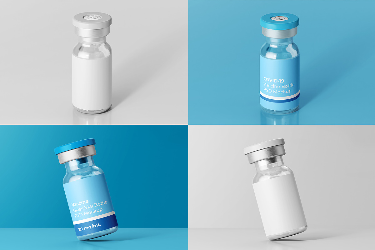 Vaccine Glass Vial Bottle Mockup Set, a Packaging Mockup by Remnand Studio (Photo 9 of 10)