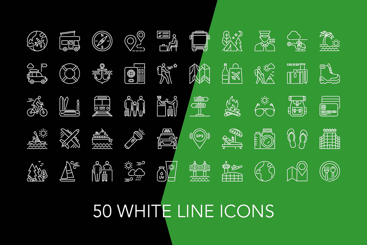 200 Travel and Tourism Icon Set, an Icon by Genestro Shop (Photo 4 of 5)