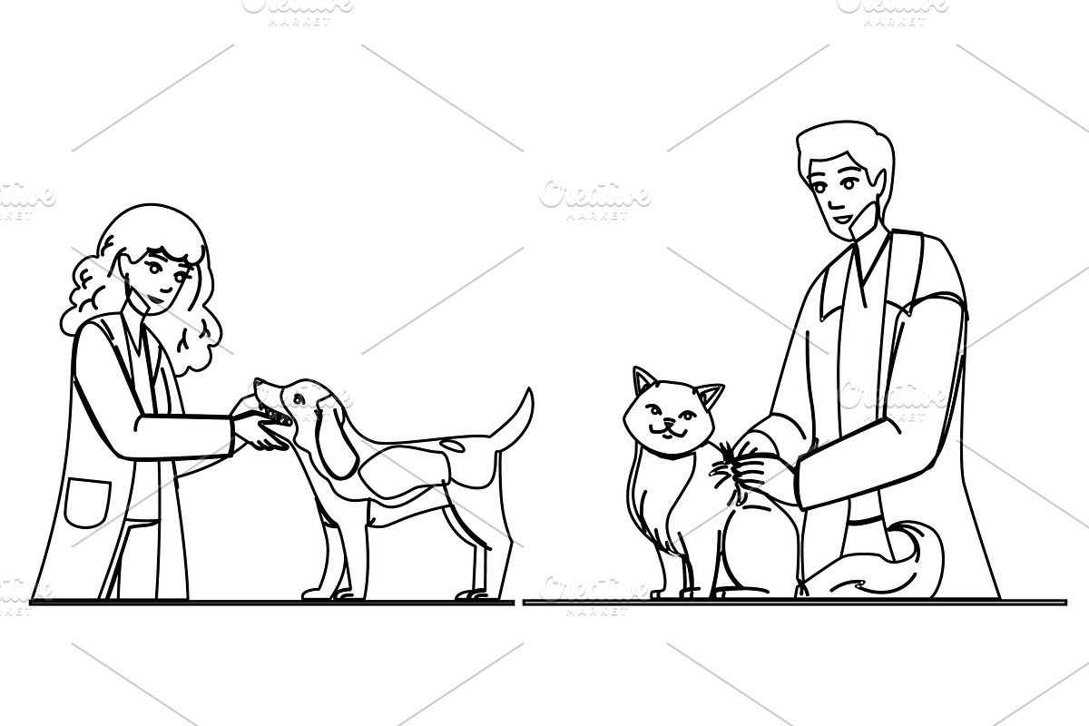 animal veterinary care vector, a Healthcare Illustration by pikepicture