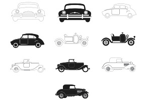 Cars Outlines & Silhouettes Set 3