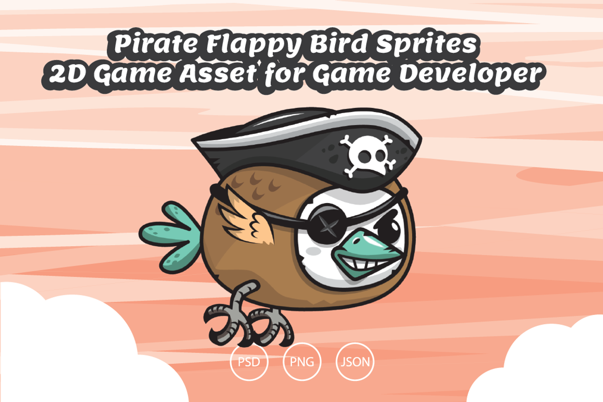 Pirate Flappy Bird - 2D Game Asset, an Illustration by Heavtryq Design (Photo 1 of 3)
