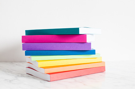 Colorful collection of the books stock photo containing abstract and archive, a School & Education Photo by oksix