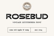 Rosebud - Vintage Letterpress Font, a Sans Serif Font by Graphicfresh (Thumbnail 1 of 8)