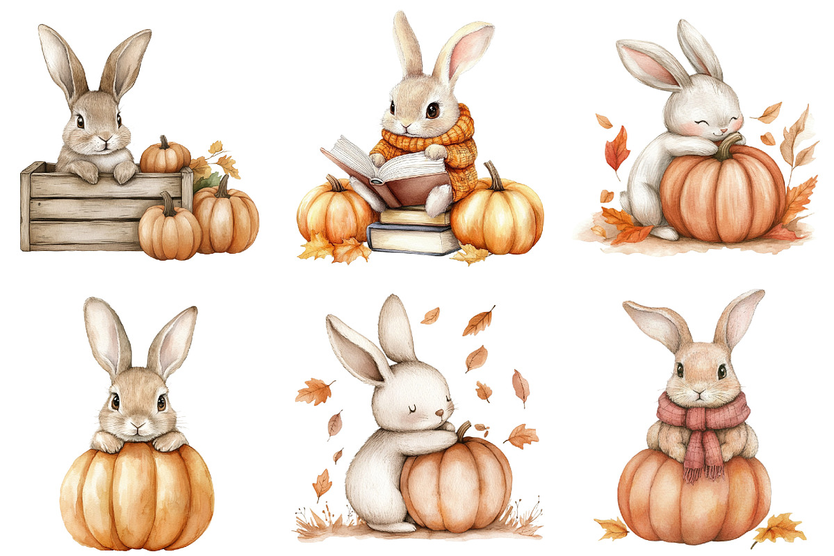 Cute Autumn Bunny Sublimation, an Illustration by CitraGraphics (Photo 2 of 6)