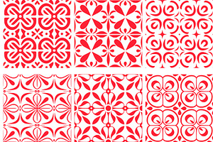 Red & White Scandi Geometric