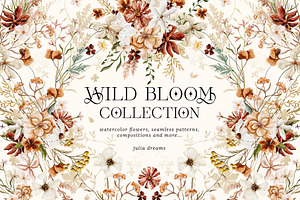 Wild Bloom Watercolor Collection, an Illustration by Julia Dreams