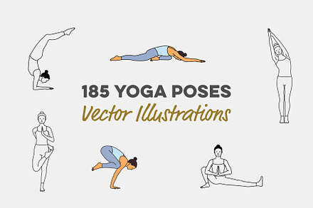 185 Yoga Poses, an Illustration by pkahraman