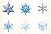 Winter Ice Crystal Pattern Clipart, an Illustration by CrexoraLab (Thumbnail 3 of 5)
