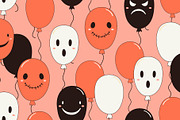 Cute flying balloons with spooky, a Seasonal Illustration by sceptical cactus (Thumbnail 3 of 3)
