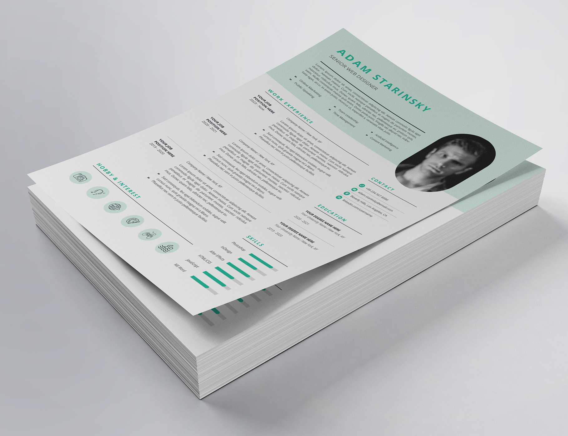 Modern Resume/CV Template, a Resume Template by HueNestify
