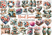 Floral Sewing Sublimation Clipart, an Illustration by Designworld (Thumbnail 1 of 5)