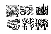 24 svg doodle countriside and forest, a Background Graphic by SketchArtStudio (Thumbnail 2 of 4)