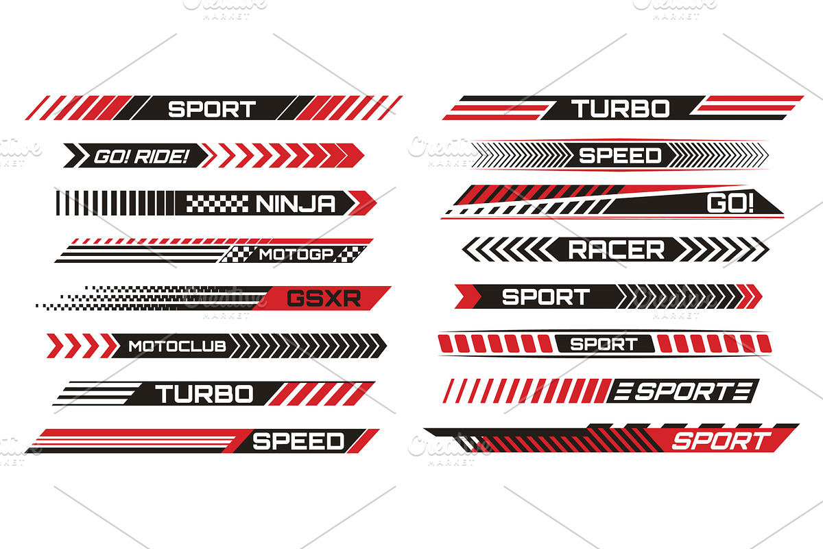 Racing stripe decals for motorcycle, an Object Illustration by art PVP - market
