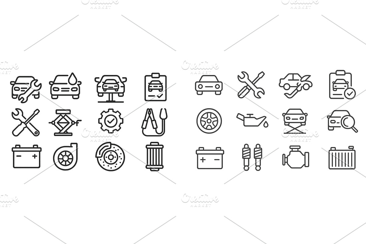 Automobile maintenance icons, a Transportation Illustration by ZinetroN