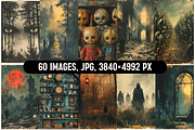 Vintage Halloween Junk Journal Scene, a Background Graphic by PrintHaven Designs (Thumbnail 2 of 7)