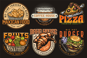 Cafe Pizza, Burger Vintage logo, a Branding & Logo Template by Billah Hub