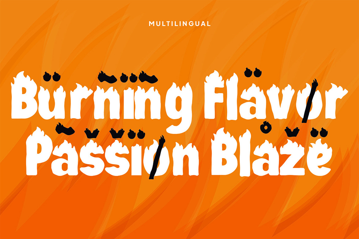 Firefolk - Bold Flame Display Font, a Font by Pekotype (Photo 5 of 15)