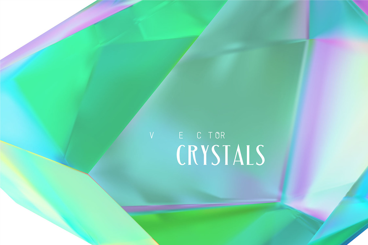 Set of six multi-colored crystals., an Object Graphic by Ruliz (Photo 2 of 4)