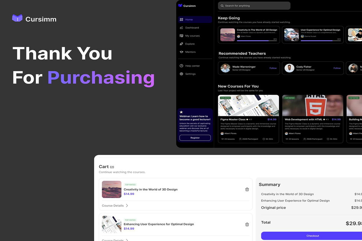 Cursimm - Education Platform, an UI Kit Template by Lumina_ui_ux202 (Photo 6 of 6)