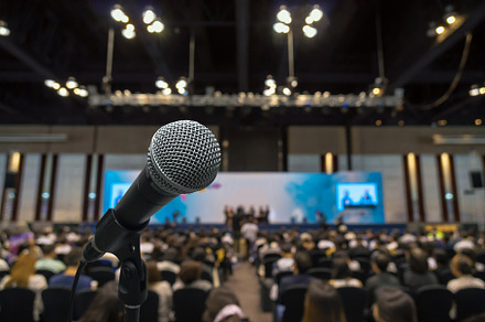 Microphone with Abstract blurred